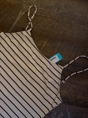 Gilli Cream and Black Striped Spaghetti Strap Top